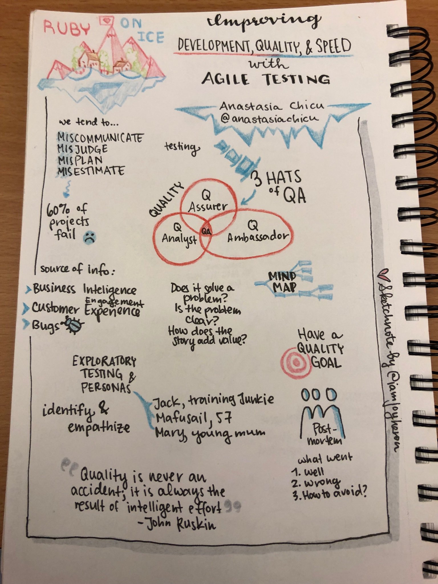 Wonderful sketchnotes of Anastasia Chicus talk